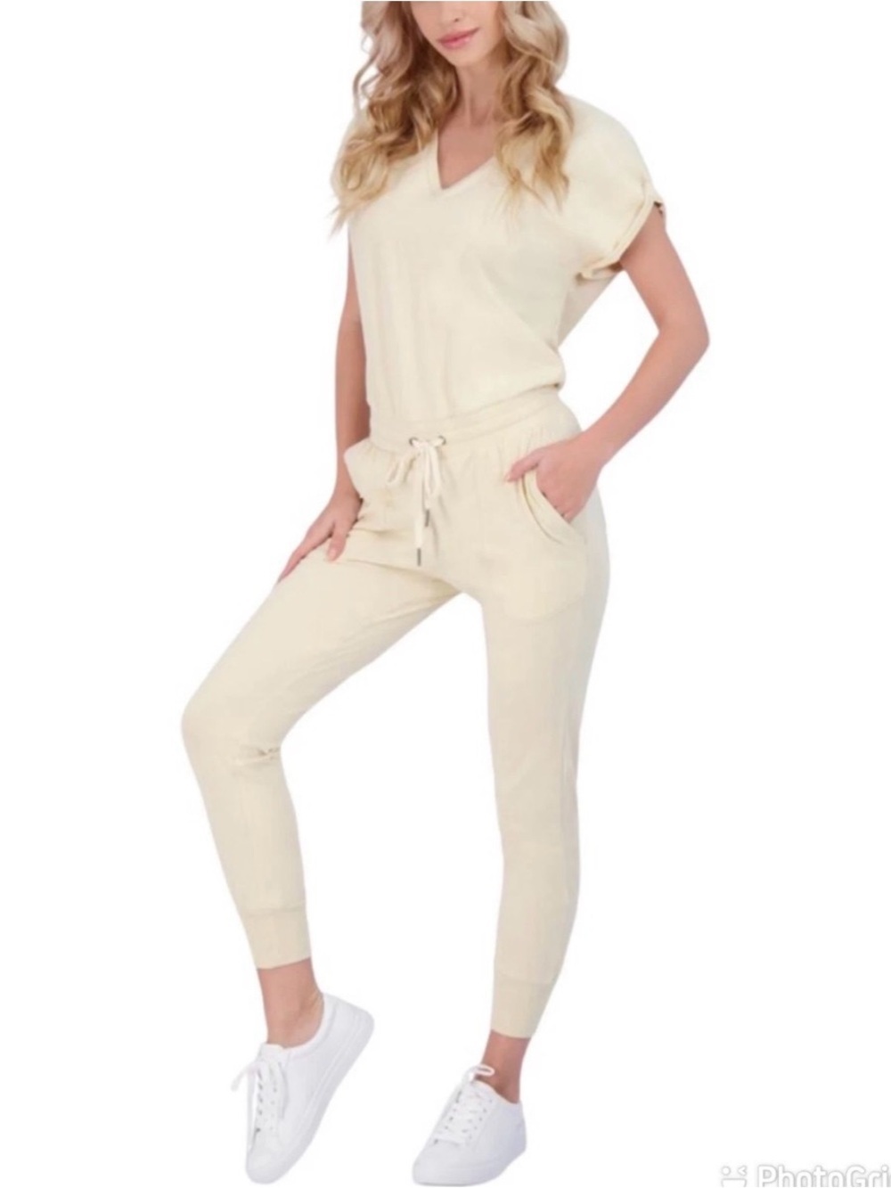 N:Philanthropy | New Lawes jumpsuit jogger cap sleeves Women’s size M cream NWT